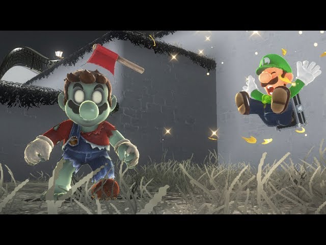 Luigi's Reaction to Mario's Zombie Outfit - Super Mario Odyssey