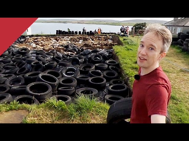 I helped cover a 5,000-year-old monument with worn-out tires