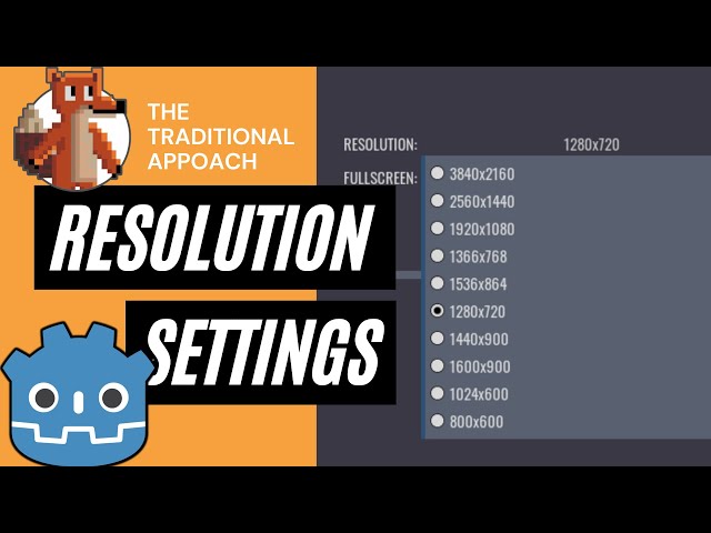 How to Set Up Resolution Options in the Godot Game Engine 3.4