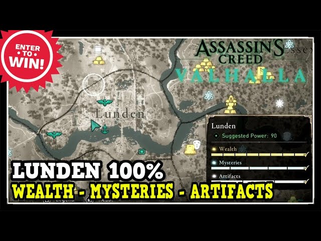 Assassin's Creed Valhalla Lunden All Collectibles (Wealth, Mysteries, Artifacts)
