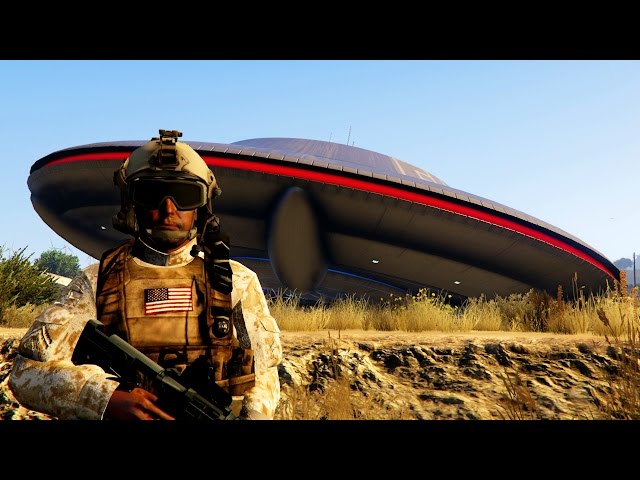 GTA 5 - Military ARMY Patrol #19 - UFO CRASH! (Area 51 ALIEN INVASION! GTA 5 Mods - Army Defense)