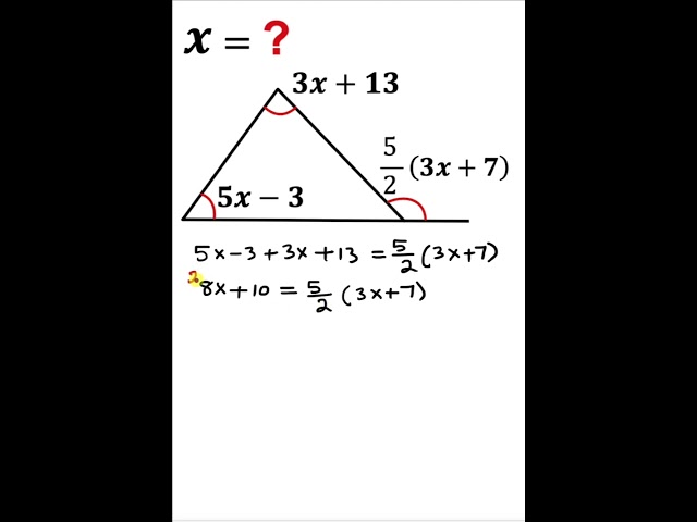 Solve for X in the Triangle: