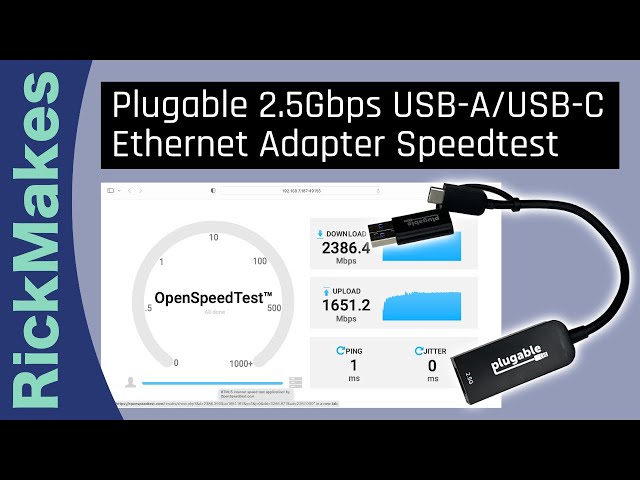 Plugable 2.5Gbps USB-A/USB-C Ethernet Adapter Speedtest