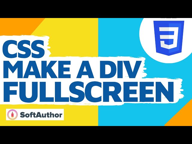 CSS Make A Div Height Full Screen