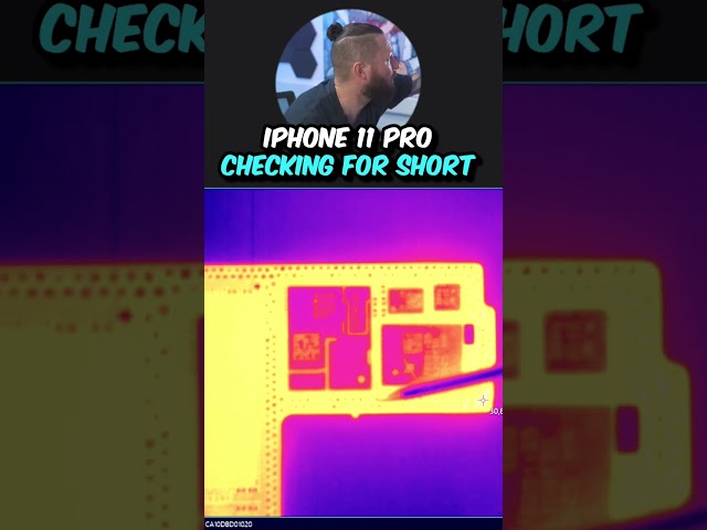🔥🔬 Did you SEE..? Detecting a Short Circuit on an iPhone 11 Pro Logicboard #Shorts #iphone #tech