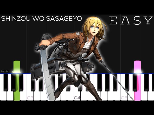 Attack on Titan Season 2 OP - Shinzou wo Sasageyo! | EASY Piano Tutorial