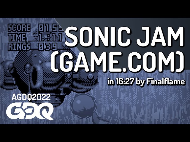 Sonic Jam (Game.com) by Finalflame in 16:27 - AGDQ 2022 Online