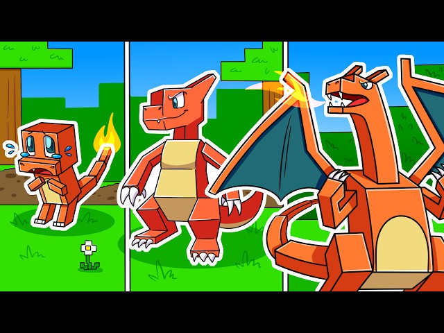 I Survived 100 DAYS as the FIRE POKEMON CHARMANDER in HARDCORE Minecraft!