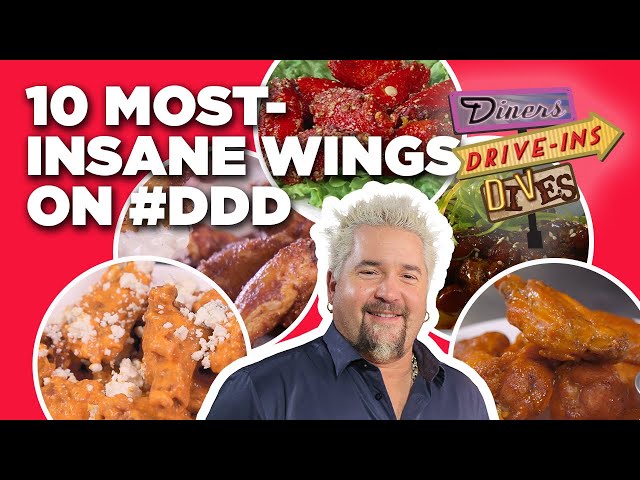 10 Most-Insane Chicken Wings on #DDD with Guy Fieri | Diners, Drive-Ins and Dives | Food Network