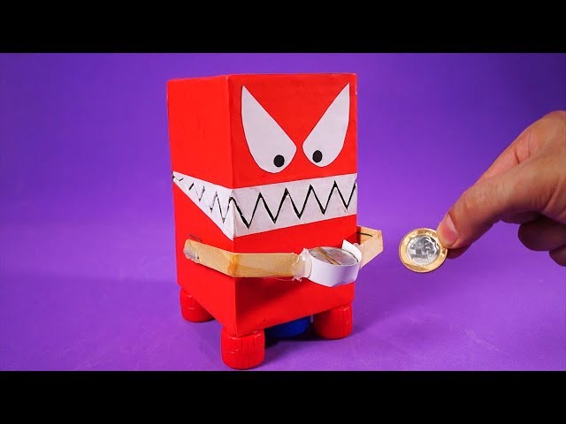 Coin Bank Box that eats coins? DIY Amazing Project