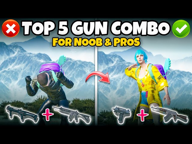 TOP 5 WEAPON COMBOS FOR BEGINNER AND PRO PLAYERS IN BGMI💥 | Mew2.