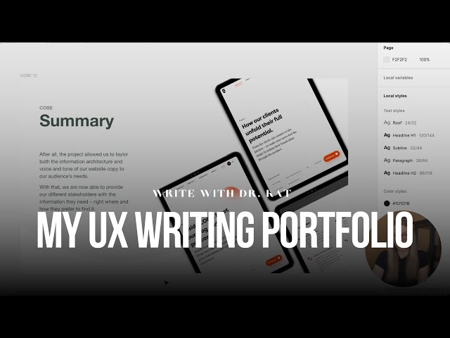 I'm showing you my UX Writing portfolio