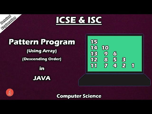 Pattern Program using 2D Array | For ISC | Easy program | BluejCode