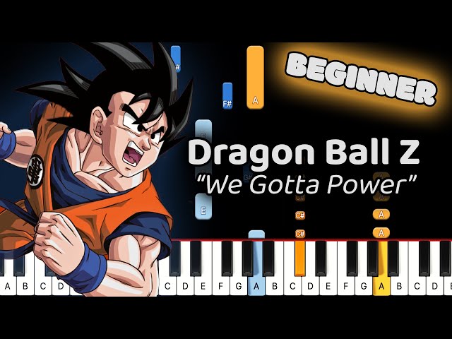 Learn To Play We Gotta Power Dragon Ball Z on Piano! (Beginner)