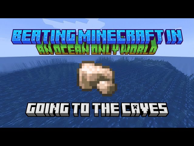 Going To The Caves | Beating Minecraft in an Ocean Only World