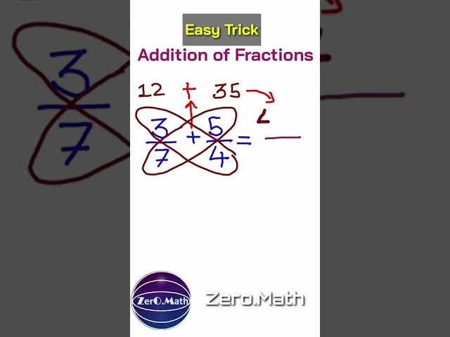 How to add Fractions #shorts #addition #fraction #division #youtubeshorts