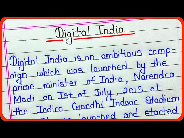 Digital India essay in english writing for students