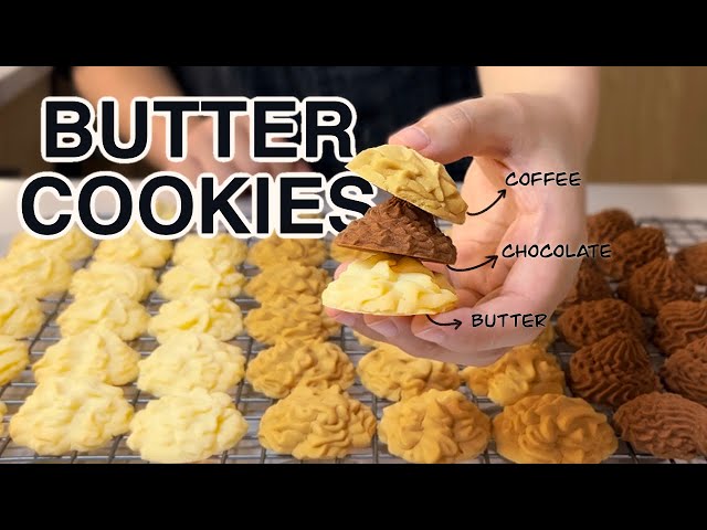 Easy Melt In Your Mouth Butter Cookies! | Jenny Cookie Hong Kong | Three Flavors!!!