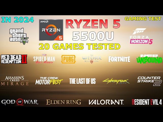 Ryzen 5 5500U Vega 7 : Test in 20 Games in 2024 - is it good for Gaming?