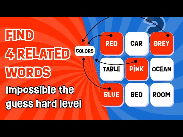 Can You Find 4 Related Words Among the Other Words? | Word Game | 3 Difficulty Levels #Connections
