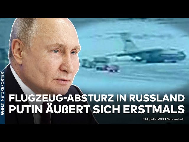 KRIEG IN UKRAINE: Erste Reaktion! Wladimir Putin äußert sich zum Flugzeug-Absturz in Russland