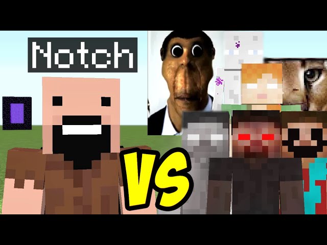 Notch vs all creepypasta mobs in minecraft part 3