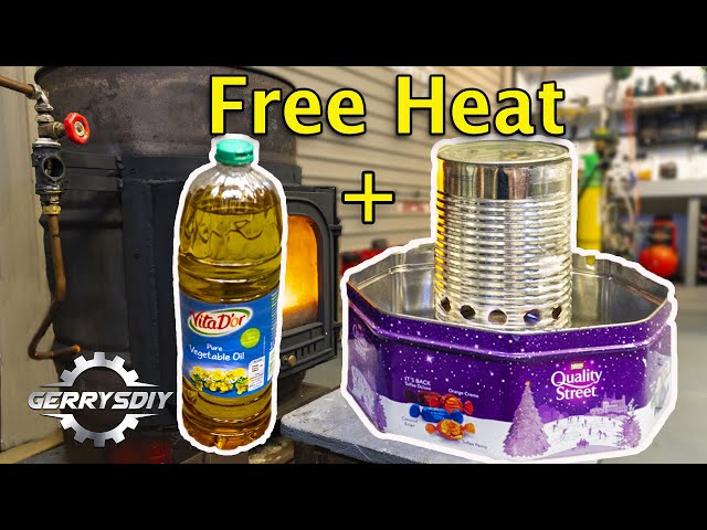 Free Heat .. Fantastic Tin can Waste oil Burner