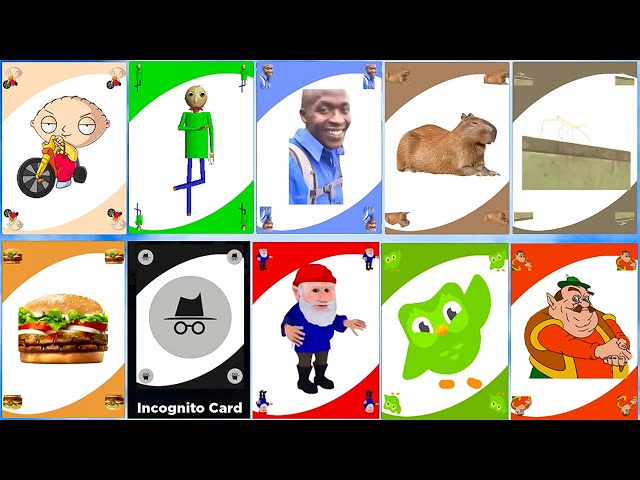FIND the CARDS *How to get ALL 10 NEW Cards* BALDI INCOGNITO STEWIE DUOLINGO MORSHU STICKBUG! Roblox