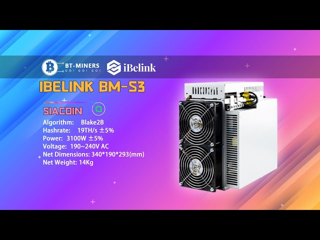 iBeLink BM-S3 19Th/s 3100W Siacoin Miner Setup