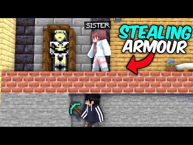 I Stole ILLEGAL ARMOUR From My SISTER's Minecraft Server...