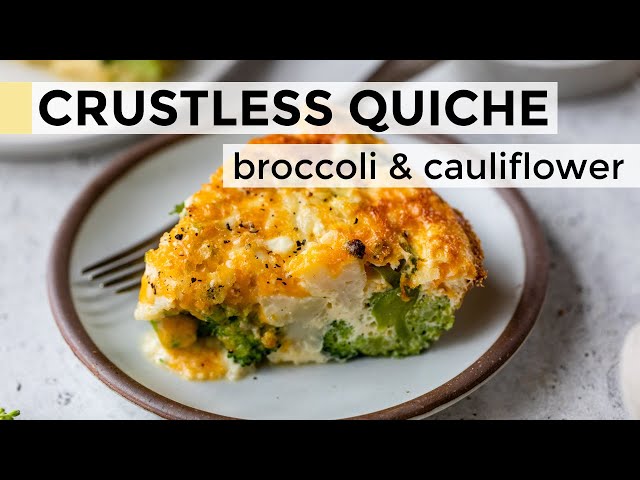 EASY CRUSTLESS QUICHE | with broccoli and cauliflower