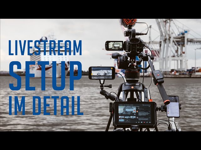 Livestream setup with Yolobox Pro and Canon camcorder for Hamburg Hafen Live