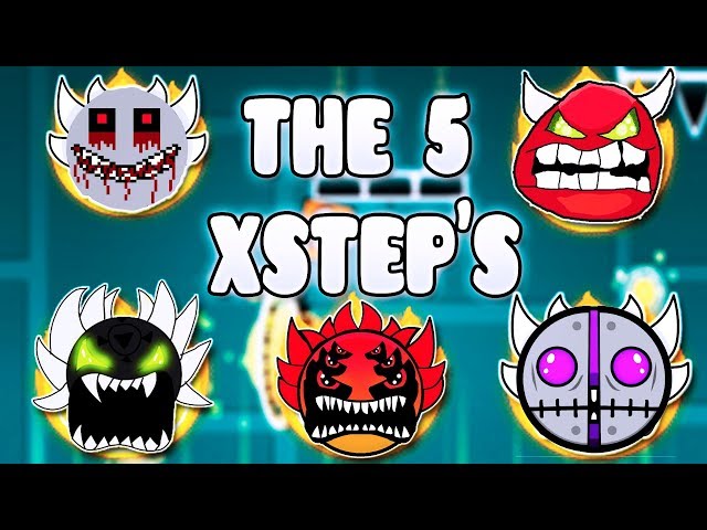 "THE 5 XSTEPS" !!! - GEOMETRY DASH BETTER & RANDOM LEVELS