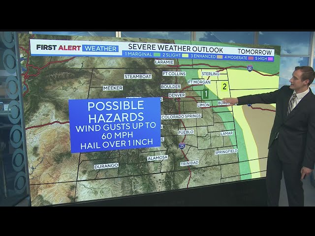 A few severe storms tomorrow across eastern Colorado