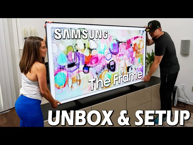 Huge 2022 Samsung The Frame 4k TV - Unboxing & Setup, + 83" Sony A90J