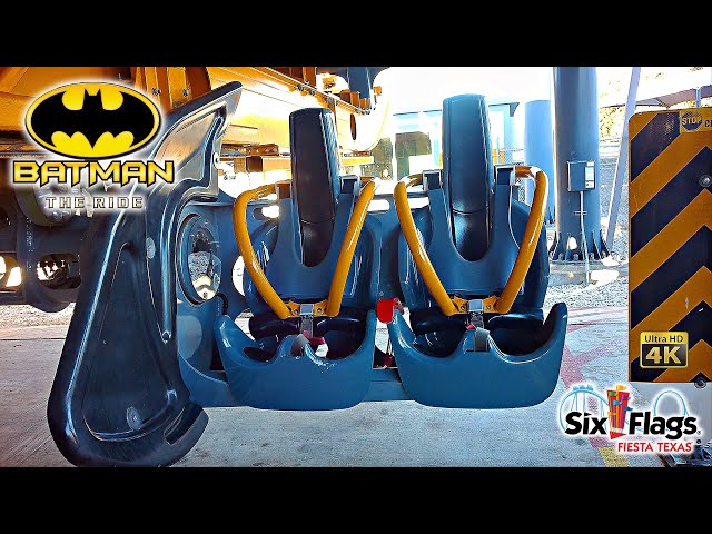 2024 Batman The Ride 4D Free Spin Roller Coaster On Ride 4K POV Six Flags Fiesta Texas