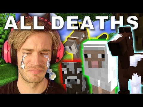 Every Major Animal Death In PewDiePie's Minecraft Series (JÖERGEN, WATER SHEEP, BOAT COW)