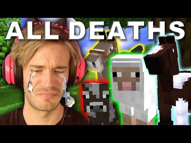 Every Major Animal Death In PewDiePie's Minecraft Series (JÖERGEN, WATER SHEEP, BOAT COW)