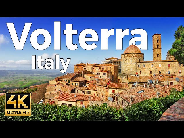 Volterra, Italy Walking Tour (4k Ultra HD 60fps) - With Captions