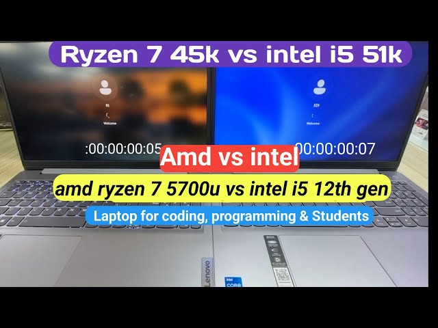 amd vs intel speed test | amd ryzen 7 5700u vs intel i5 12th gen | Windows 11 booting speed test