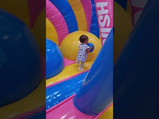 Nala Jumping Around In  Baloon Castle