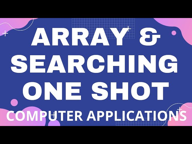 Arrays | Computer Application ICSE Class 10 | @sirtarunrupani