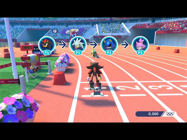 Mario & Sonic At The Olympic  Games  Tokyo 2020  4 x 100m Relay ALL Character HD