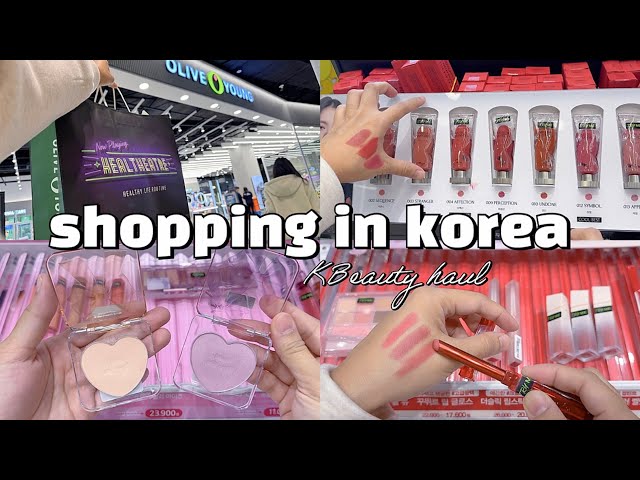 shopping in Korea vlog 🇰🇷 kbeauty haul at Oliveyoung 🩷 for healthy skincare routine