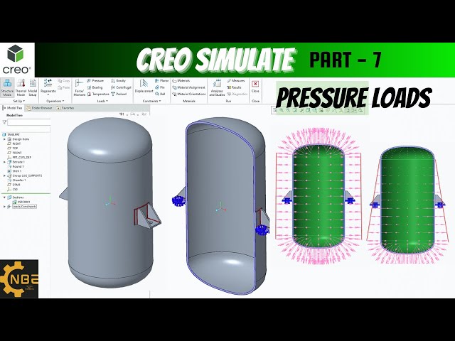 Pressure Loads tutorial in Creo Simulate