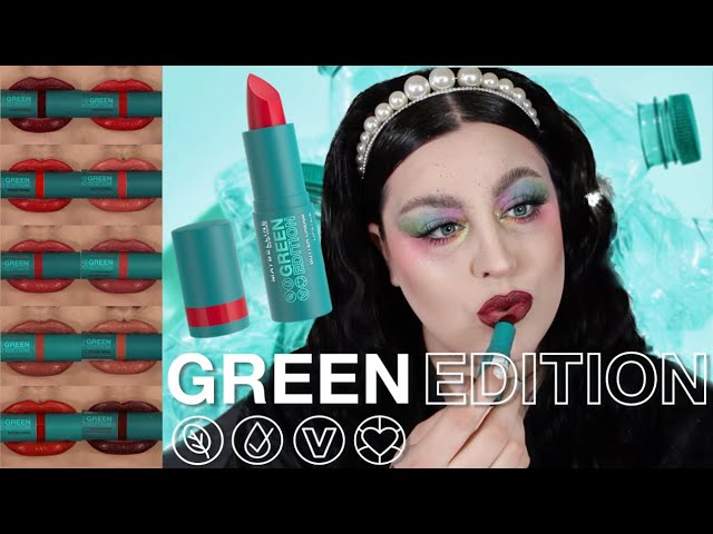MAYBELLINE GREEN EDITION BUTTER CREAM LIPSTICK SWATCHES & REVIEW
