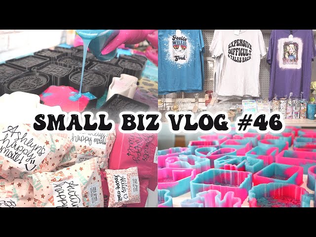 Small Business Vlog #46 / Work + Craft With Me / Packaging Orders, Shirts, Freshies, Molds, Tumblers