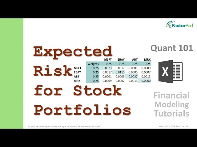 How to measure expected stock risk and portfolio risk contribution | Financial Modeling Tutorials