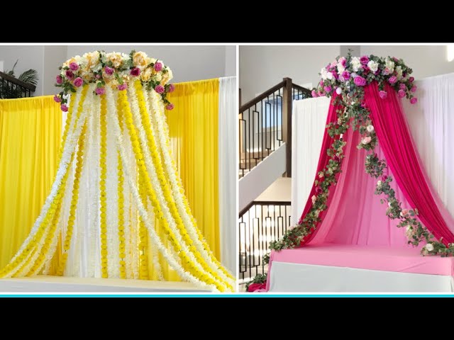 DIY- Mehndi & Haldi Decor Diy-Hula Hoop Floral Traditional Backdrop DIY-Desi wedding Decor