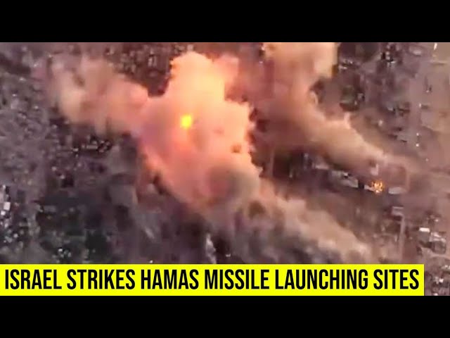 IDG fighter jets and drones strike Hamas rocket launching sites in Gaza.